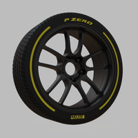 Miniature Enkei PF01SS Rim & Tire  - 3D Print - No Textures - Thumbnail 2