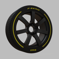Miniature Enkei PF07 Rim & Tire  - 3D Print - No Textures - Thumbnail 2