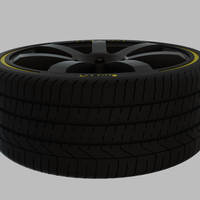 Miniature Enkei PF07 Rim & Tire  - 3D Print - No Textures - Thumbnail 4