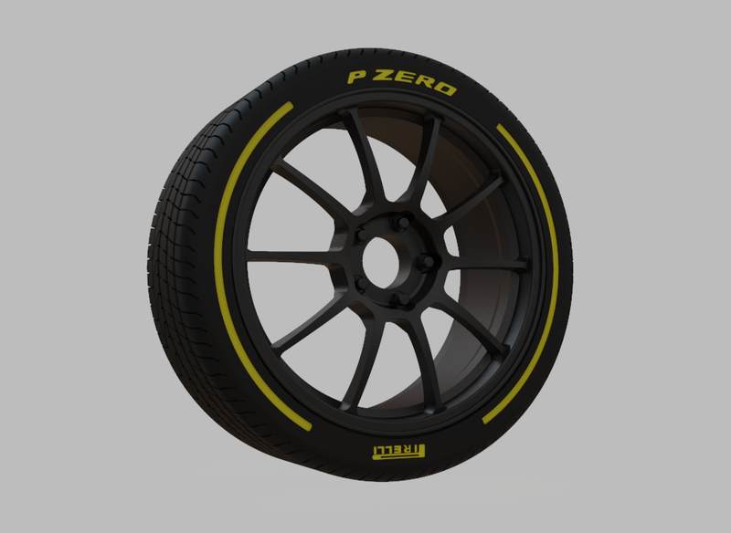 Miniature Enkei Triumph Rim & Tire  - 3D Print - No Textures