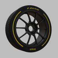 Miniature Enkei Triumph Rim & Tire  - 3D Print - No Textures - Thumbnail 2