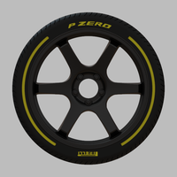 Miniature Enkei T6R Rim & Tire  - 3D Print - No Textures - Thumbnail 1