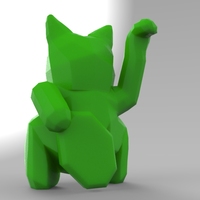 Low Poly Maneki Neko (Japanese Cat) - Thumbnail 3