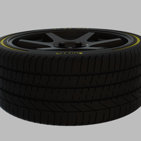 Miniature Enkei T6R Rim & Tire  - 3D Print - No Textures - Thumbnail 4