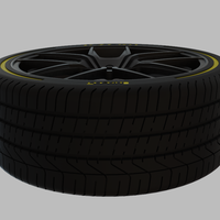 Miniature Enkei TSR-X Rim & Tire - 3D Print - No Textures - Thumbnail 1