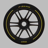 Miniature Enkei TSR-6 Rim & Tire  - 3D Print - No Textures - Thumbnail 1