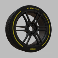 Miniature Enkei TSR-6 Rim & Tire  - 3D Print - No Textures - Thumbnail 2