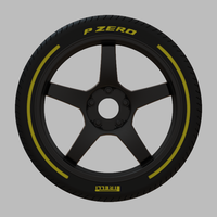 Miniature Enkei TS-5 Rim & Tire  - 3D Print - No Textures - Thumbnail 1