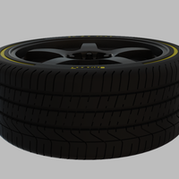 Miniature Enkei TS-5 Rim & Tire  - 3D Print - No Textures - Thumbnail 4