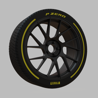 Miniature Enkei TM-7 Rim & Tire  - 3D Print - No Textures - Thumbnail 2