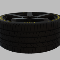 Miniature Enkei Kojin Rim & Tire  - 3D Print - No Textures - Thumbnail 3