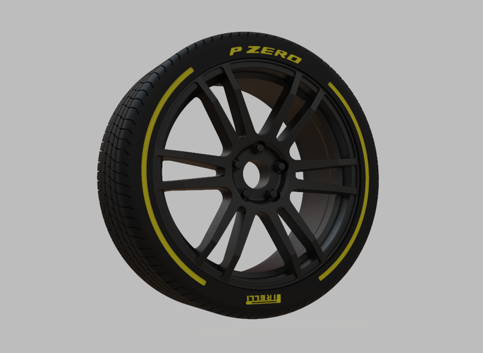 Miniature Enkei TSP6 Rim & Tire  - 3D Print - No Textures