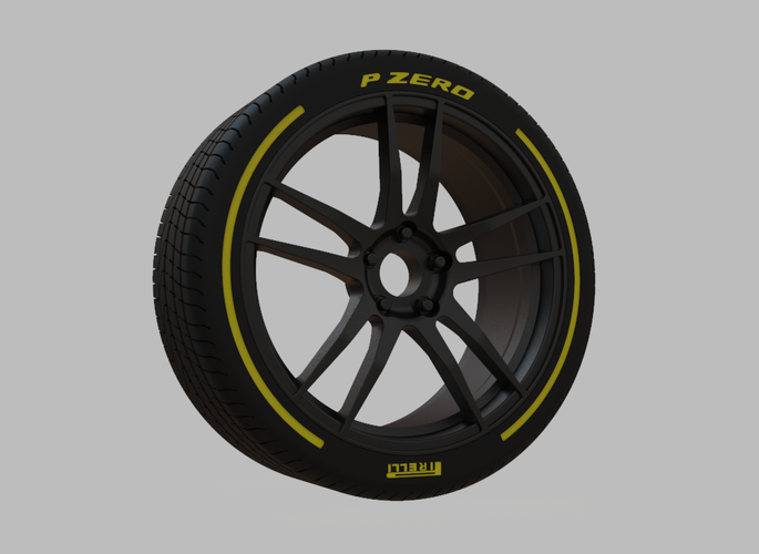 Miniature Enkei TX5 Rim & Tire  - 3D Print - No Textures
