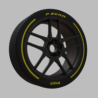 Miniature Enkei TY5 Rim & Tire  - 3D Print - No Textures - Thumbnail 2