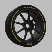 Miniature Enkei TS9 Rim & Tire  - 3D Print - No Textures - Thumbnail 1