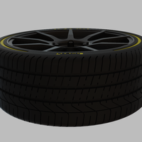 Miniature Enkei TS9 Rim & Tire  - 3D Print - No Textures - Thumbnail 3