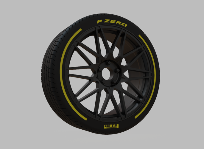 Miniature Enkei TMS Rim & Tire  - 3D Print - No Textures