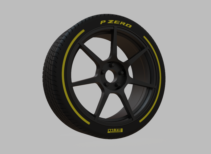 Miniature Enkei TFR Rim & Tire  - 3D Print - No Textures