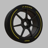 Miniature Enkei TFR Rim & Tire  - 3D Print - No Textures - Thumbnail 2