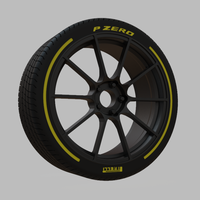 Miniature Enkei TS-10 Rim & Tire  - 3D Print - No Textures - Thumbnail 2
