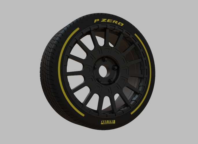 Miniature Enkei Overlander Rim & Tire  - 3D Print - No Textures