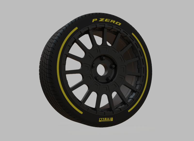 Miniature Enkei Overlander Rim & Tire  - 3D Print - No Textures