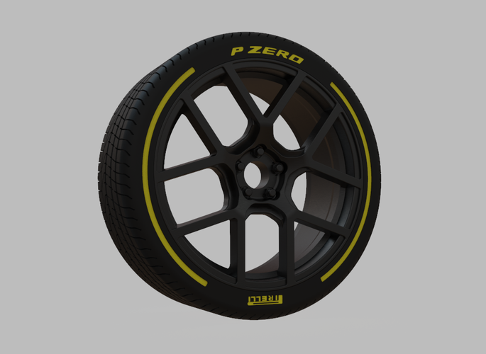 Miniature Enkei YX-5 Rim & Tire  - 3D Print - No Textures