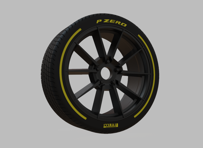 Miniature Enkei Hornet Rim & Tire  - 3D Print - No Textures