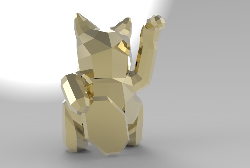 Low Poly Maneki Neko (Japanese Cat)