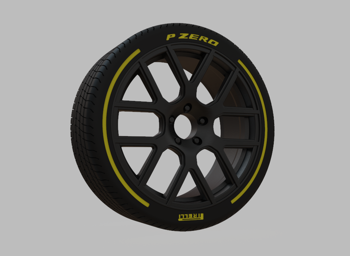 Miniature Enkei XM-6 Rim & Tire  - 3D Print - No Textures