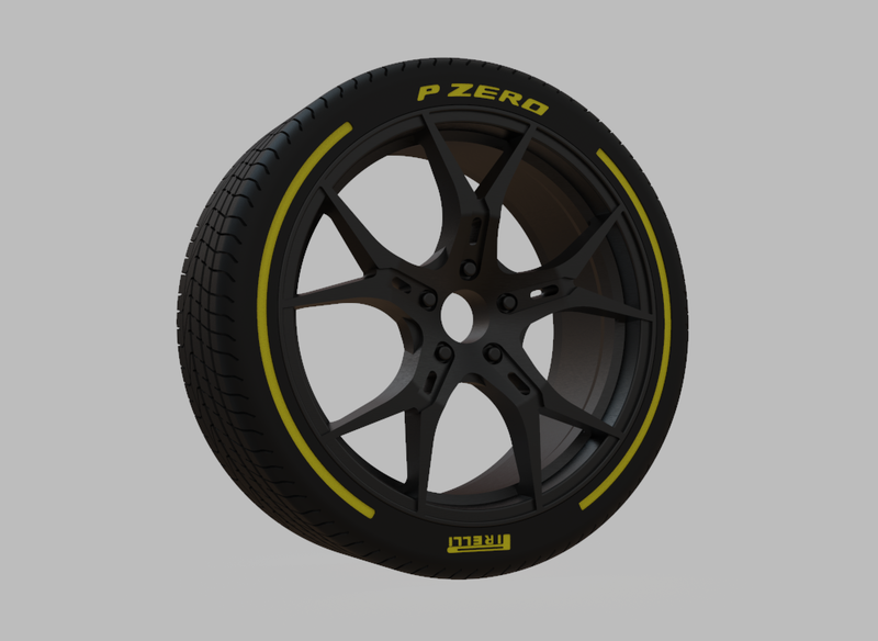 Miniature Enkei Vulcan Rim & Tire  - 3D Print - No Textures