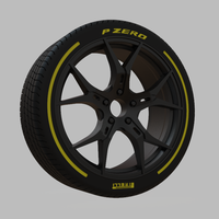 Miniature Enkei Vulcan Rim & Tire  - 3D Print - No Textures - Thumbnail 2