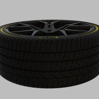 Miniature Enkei Vulcan Rim & Tire  - 3D Print - No Textures - Thumbnail 4