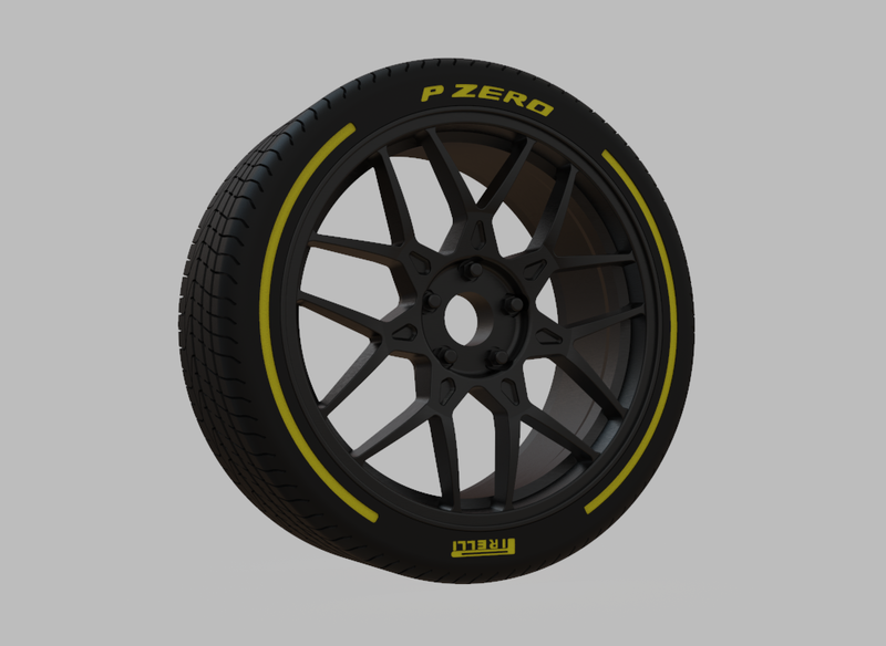 Miniature Enkei PDC Rim & Tire  - 3D Print - No Textures