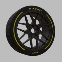 Miniature Enkei PDC Rim & Tire  - 3D Print - No Textures - Thumbnail 2