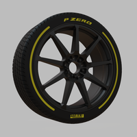Miniature Enkei EDR9 Rim & Tire  - 3D Print - No Textures - Thumbnail 2