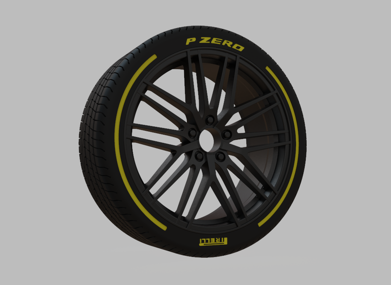 Miniature Enkei Phantom Rim and Tire - No Textures  - 3D Print 