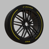 Miniature Enkei Phantom Rim and Tire - No Textures  - 3D Print  - Thumbnail 2