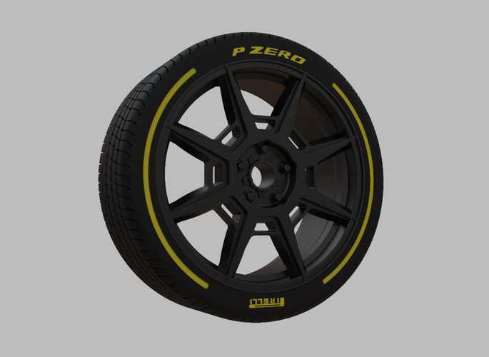 Miniature Enkei Storm Rim & Tire  - 3D Print - No Textures
