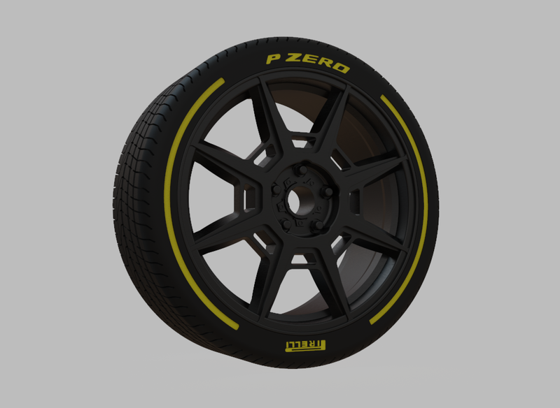Miniature Enkei Storm Rim & Tire  - 3D Print - No Textures