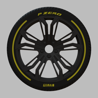 Miniature Enkei Vortex 5 Rim & Tire  - 3D Print - No Textures - Thumbnail 1
