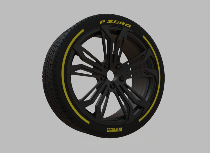 Miniature Enkei Vortex 5 Rim & Tire  - 3D Print - No Textures