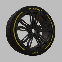 Miniature Enkei Vortex 5 Rim & Tire  - 3D Print - No Textures - Thumbnail 2