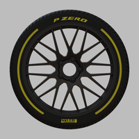 Miniature Enkei EKM3 Rim & Tire  - 3D Print - No Textures - Thumbnail 1