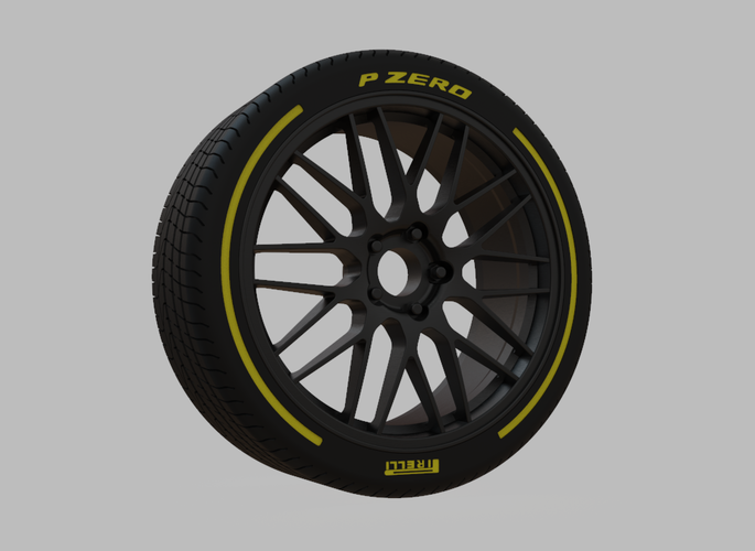 Miniature Enkei EKM3 Rim & Tire  - 3D Print - No Textures