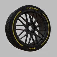 Miniature Enkei EKM3 Rim & Tire  - 3D Print - No Textures - Thumbnail 2