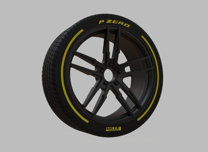 Miniature Enkei SS05 Rim & Tire  - 3D Print - No Textures
