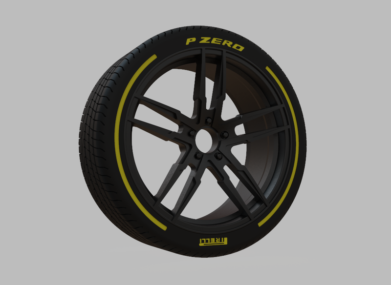 Miniature Enkei SS05 Rim & Tire  - 3D Print - No Textures