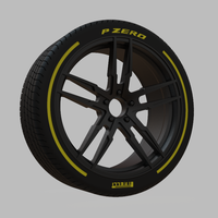 Miniature Enkei SS05 Rim & Tire  - 3D Print - No Textures - Thumbnail 2