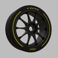 Miniature Enkei J10 Rim & Tire  - 3D Print - No Textures - Thumbnail 3